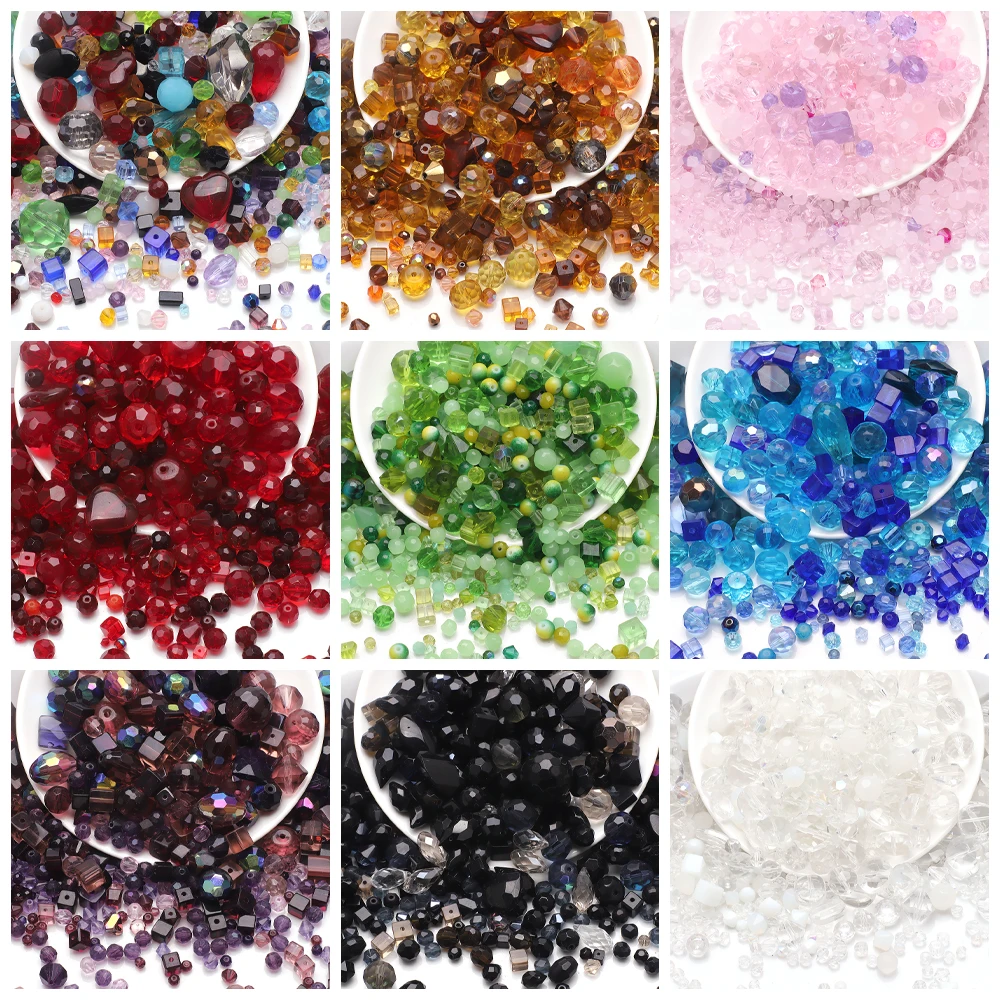 45g Mixed Color Size Shape Faceted Crystal Glass Irregular Loose Beads For DIY Making Charms Earing Necklace Jewelry Accessories