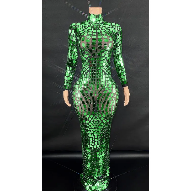 مرآة مهرجان الموسيقى المغني نموذج المنصة مأدبة بار ملهى ليلي فستان الحفلات Vestido Con Cristales Y Piedras Vestidos Brillantes