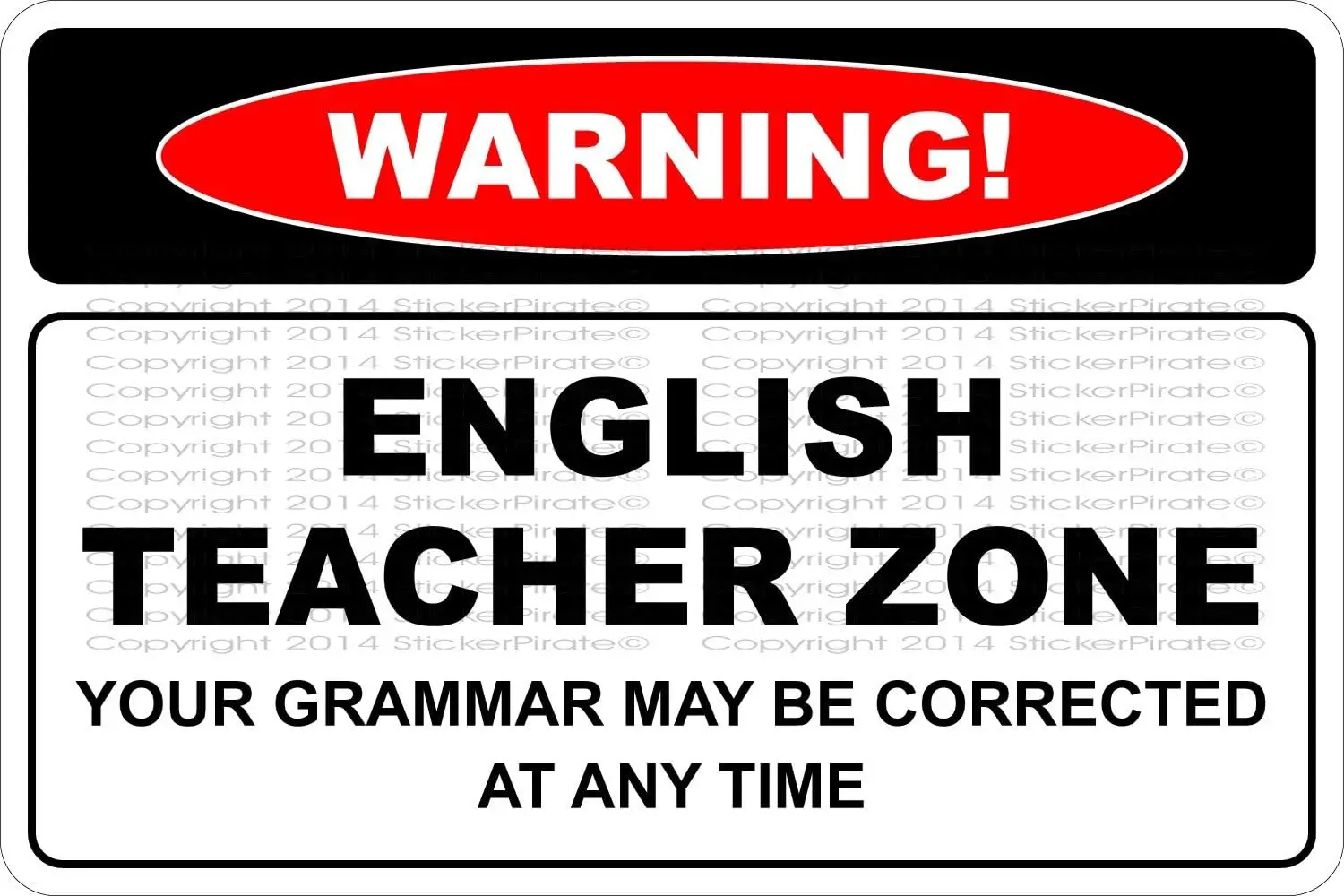 Наклейка Пират Предупреждение Зона учителя английского языка Металлический Новинка Знак Алюминий NS 573-Алюминий