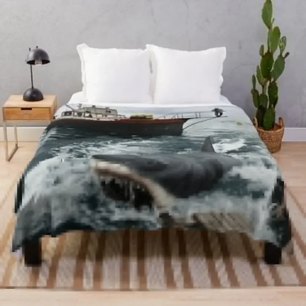 

Jaws Photography Throw Blanket Wrinkle Resistant Lightweight Blanket