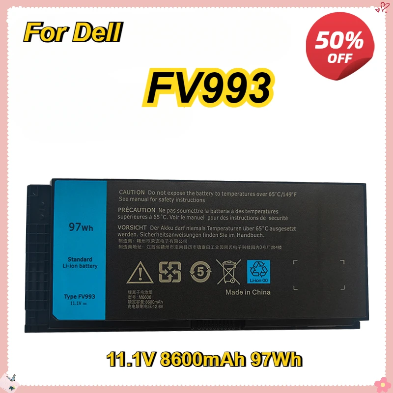 New FV993 Laptop Battery for Dell Precision M6600 M6700 M4600 M4700  FJJ4W N71FM 3DJH7 97KRM 9GP08 KJ321 PG6RC R7PND 7DWMT