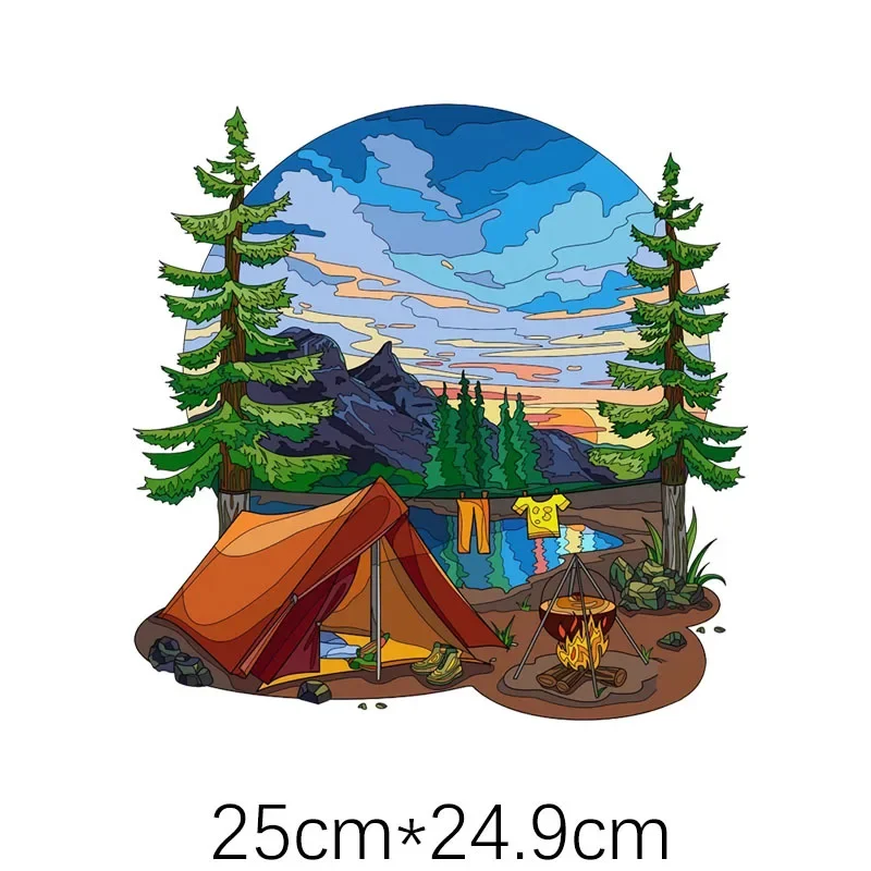 Car Stickers COutdoor Camping Sunrise Sunset Scenery Sticker for RV Trailer Motorhome Camper Decal Waterproof Auto Accessori
