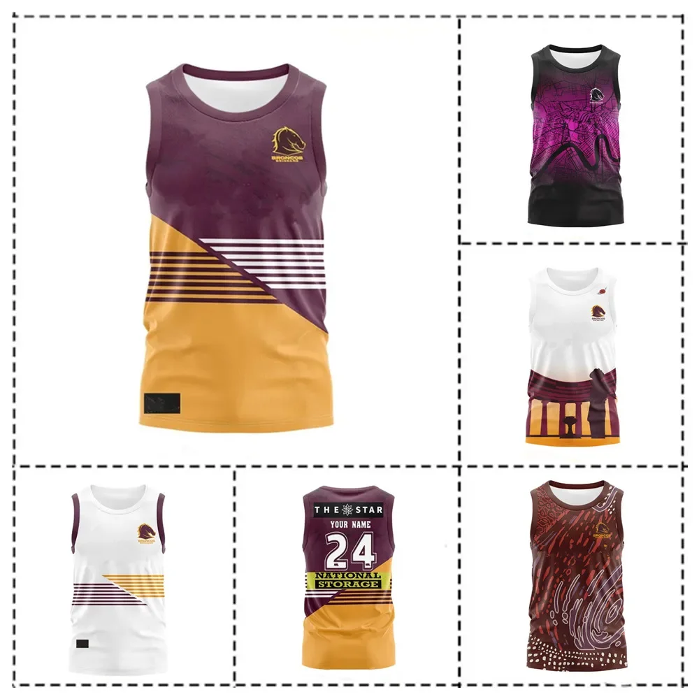 

Customization 2024 Brisbane Broncos Home / Away / Training Singlet Rugby Jersey - Mens Size: S-5XL （Print Custom Name Number）