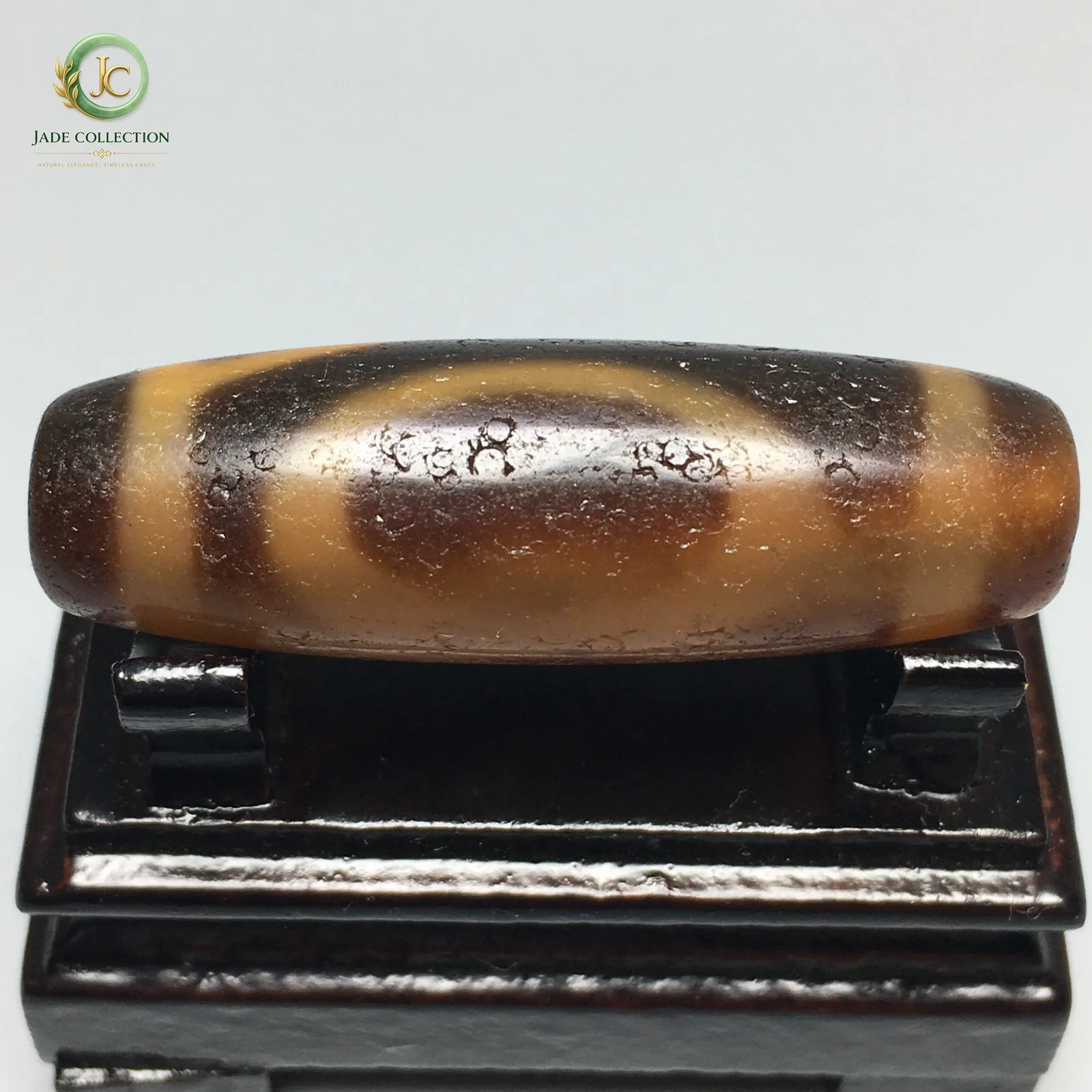 Rare Tibetan Old Agate dZi *1 Eyes Mountain* Bead Amulet Pendant 44mm S0624