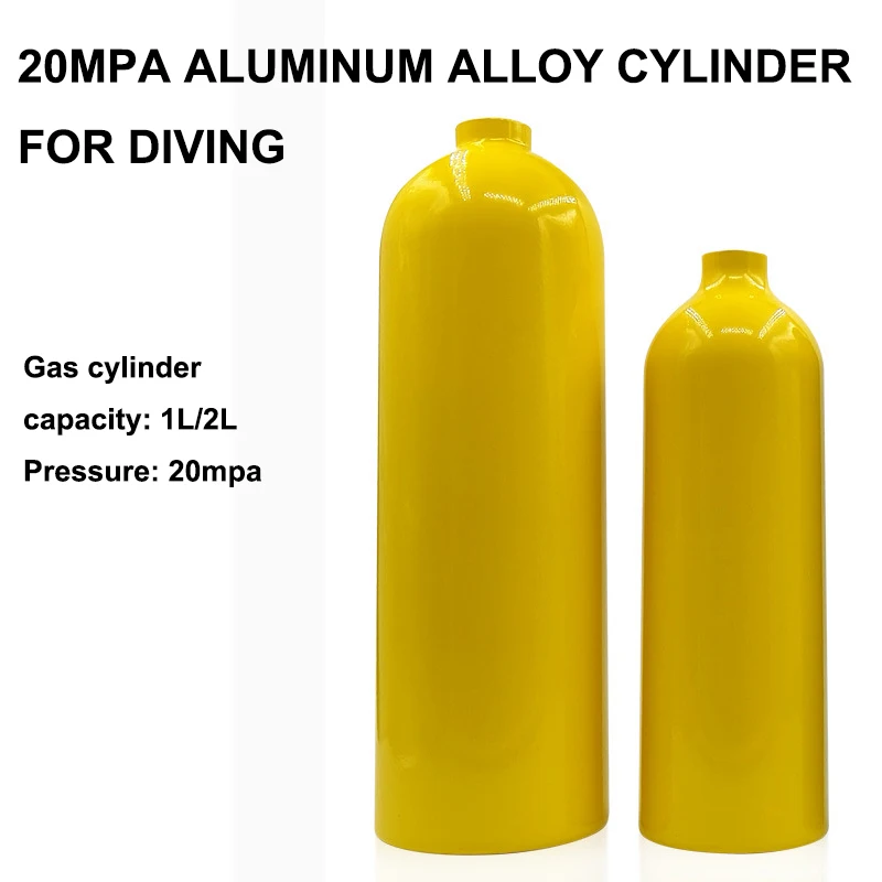 

High Pressure Diving Oxygen Tank, Aluminum Alloy Cylinder, 1L, 2L, Diving Oxygen Tank, 20Mpa