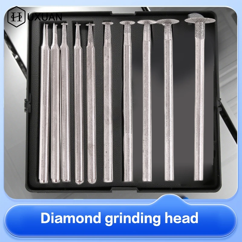 10/20Pcs Grinding Bit Dremel Accessory 2.35mm Ultra-Thin T Head Shank Diamond Mounted Point Stone Jade Carve Polish Engrave Tool