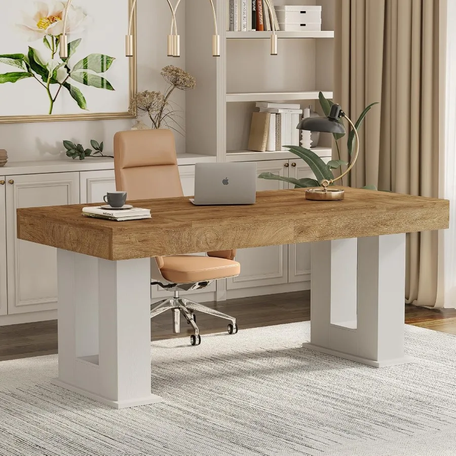 63 inch Rectangular Executive Desk with Spacious Desktop