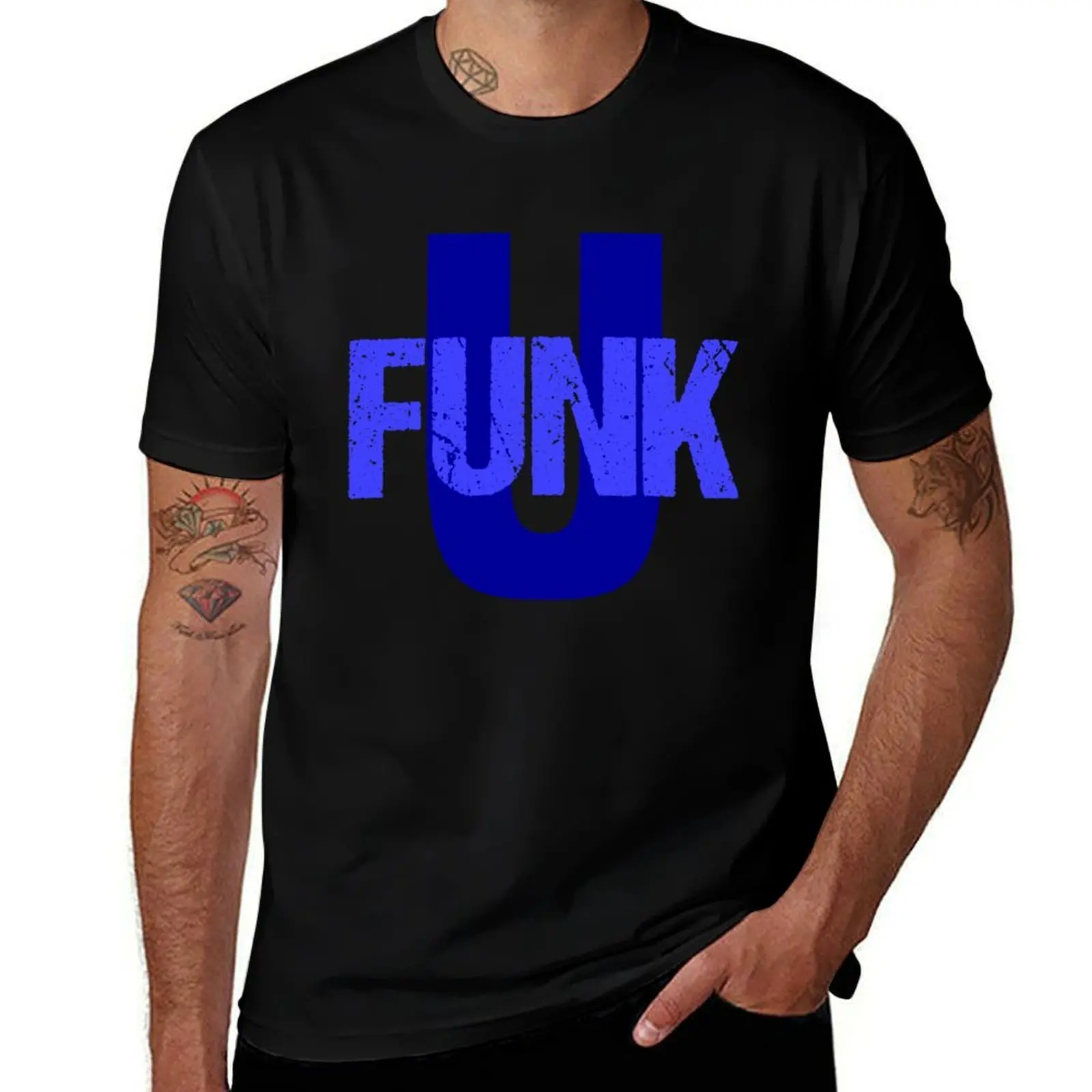 Funk U (blue design - black background) T-Shirt Work Utility Short Sleeve Shirt