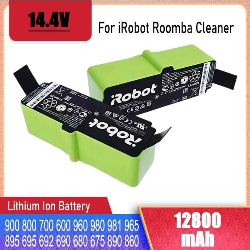 14.8V lithium-ion battery, 7800mAh, for iRobot Roomba 900 800 700 600 series robot vacuum cleaner, 960 980 981 965 895 890