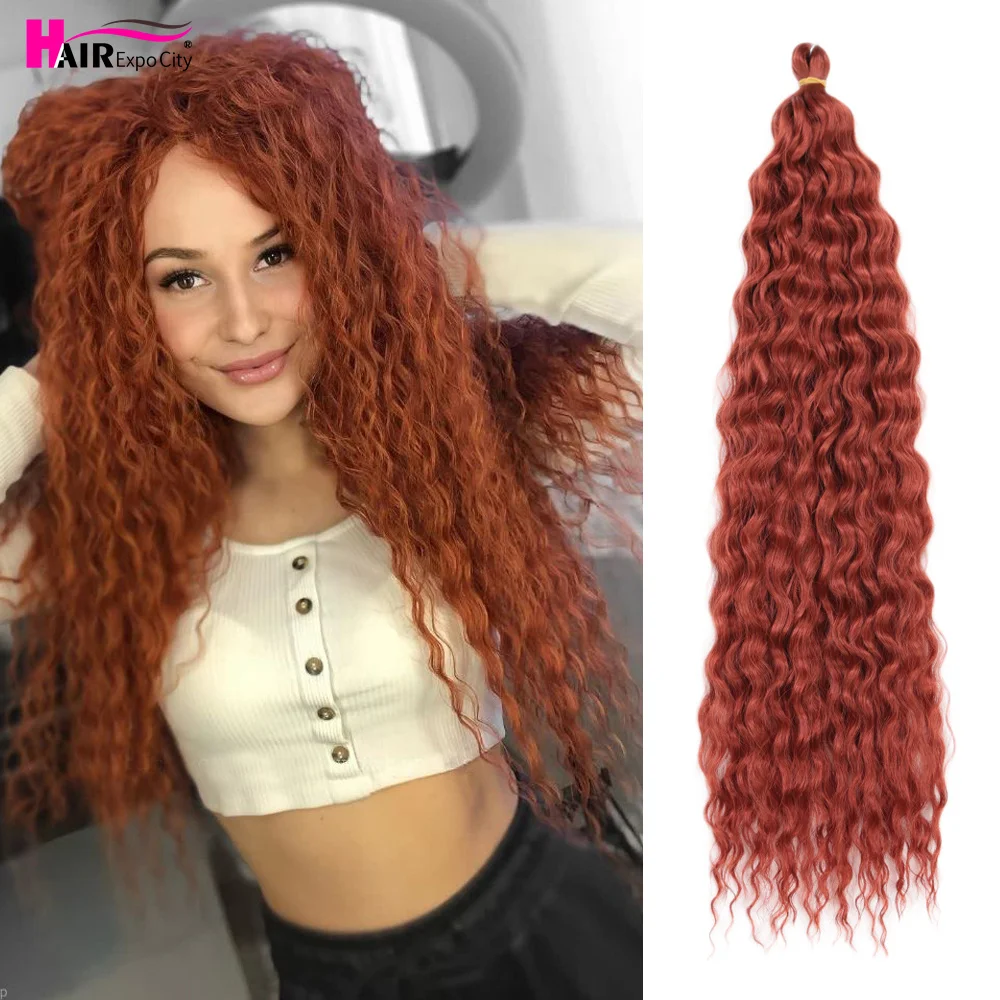 Rambut Kepang Gelombang Dalam Rambut Sintetis Alami untuk Menenun Rambut Ariel Ekstensi Kepang Crochet Twist Air Rambut Ariel Keriting Afrika