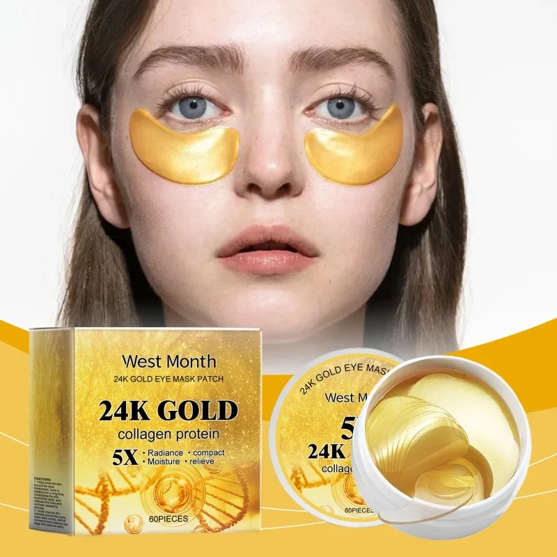 24K Gold Collagen Eye Mask Diluting Dark Circles Eye Bags Fine Lines Nourishing Anti-Wrinkle Patches Eye Mask Care Products