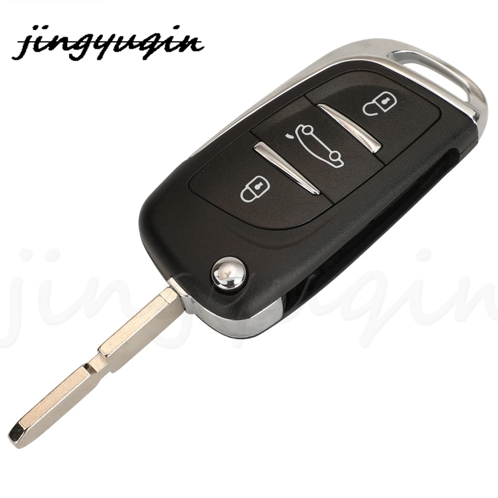 jingyuqin 3 Buttons Modified Flip  Car Remote Key 433MHZ ID46 Chip For Peugeot 607 2004-2010 Fob NE78 Blade CE0523