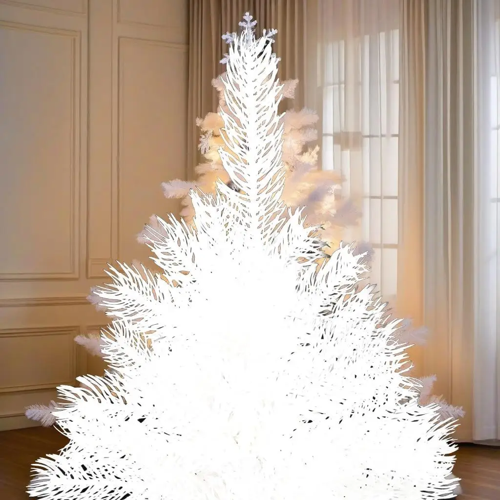 

82.7in Pre-lit Artificial Christmas Tree with Ball Set - White Holiday Decor