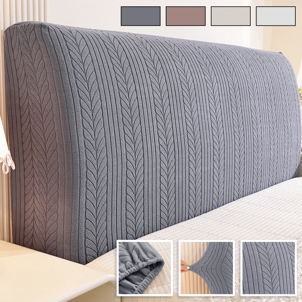 

1PC Jacquard Elastic Thicken All-inclusive Bed Head Cover Solid Color Headboard Spandex Bedhead Backrest Dust Proof Slipcovers