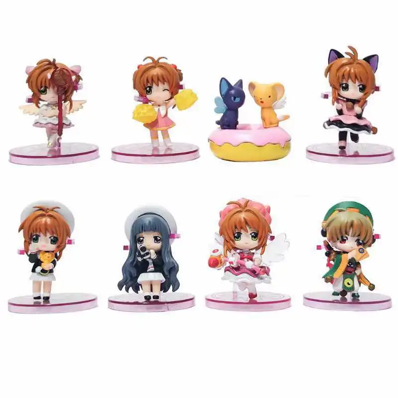 8pcs/set Animation Card Captor Sakura Cute Vinyl Action Figure Collection Model Toy