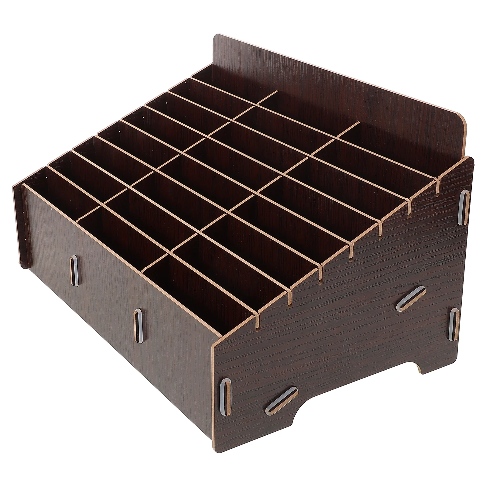 

Wood Cell Phone Storage Box Organizer Multi-Grid Phone Case Holder Desk Tidy Classroom Office Mobile Display Container