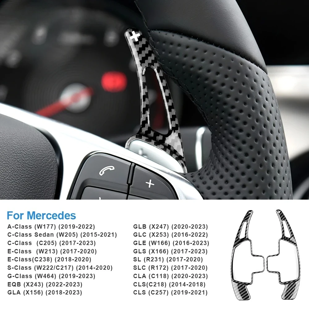 Car Steering Wheel Shift Paddle Shifter For Mercedes Benz A B C E GLE Class W176 W205 W246 C117 W218 Extended Carbon Fiber ABS view 4