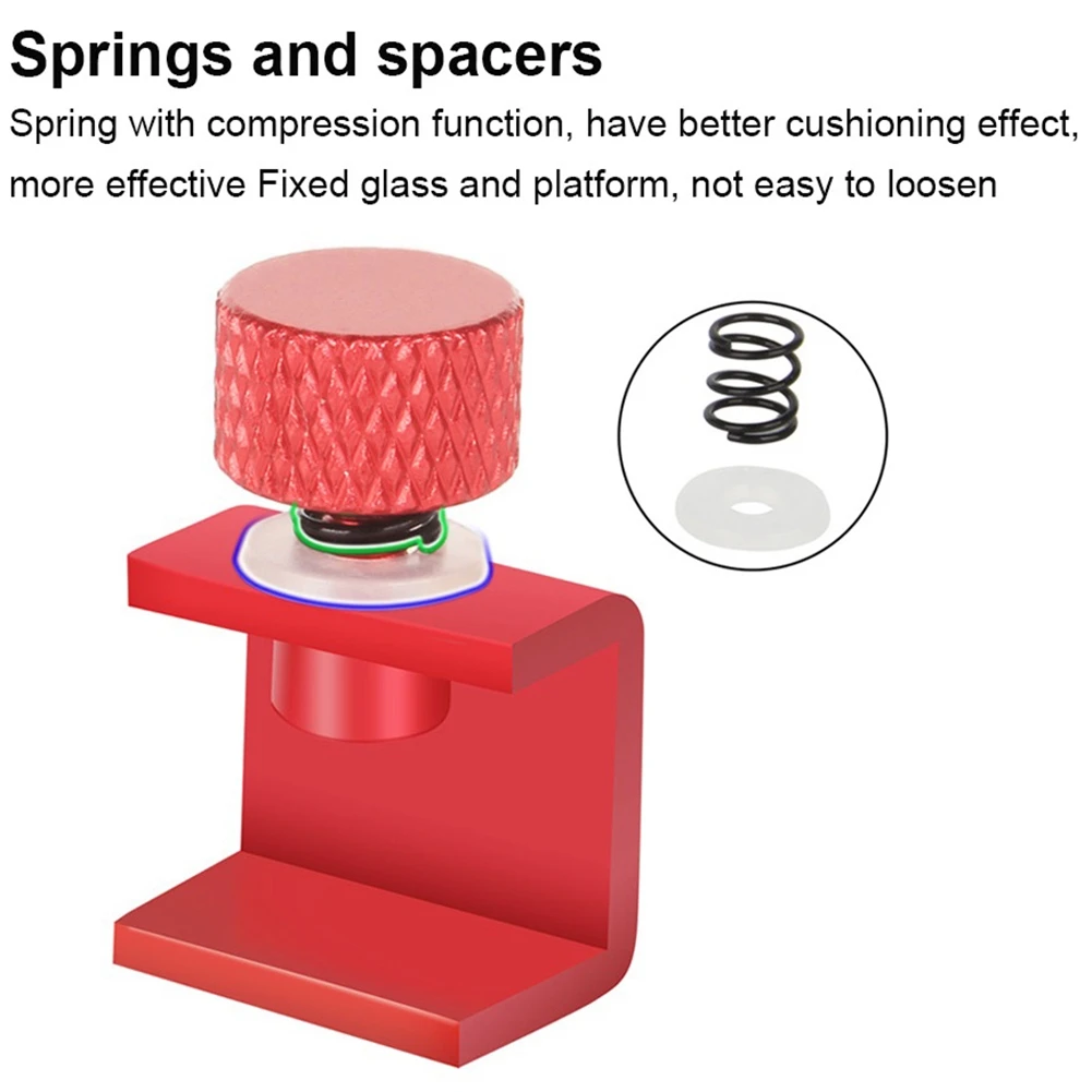 

A23F-4Pcs 3D Priner Aluminum Adjustable Bed Clip Heatbed Clamp For 3D Printer Build Platform Glass Retainer