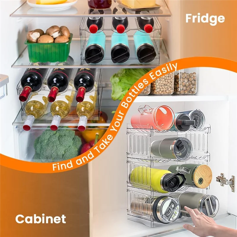 

【Superdeals】Fridge Organiser Bottle Rack Storage Bottle Holder For Fridge,Cabinet,Kitchen Organiser