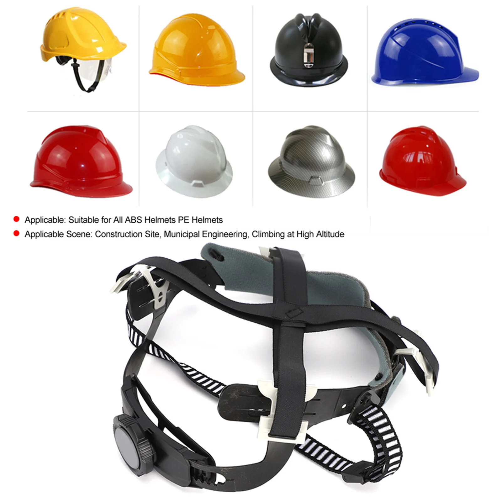 ZK40 Safety Hat Ratchet Suspension Protection Adjustable Inset Fits for All ABS and PE Helmets