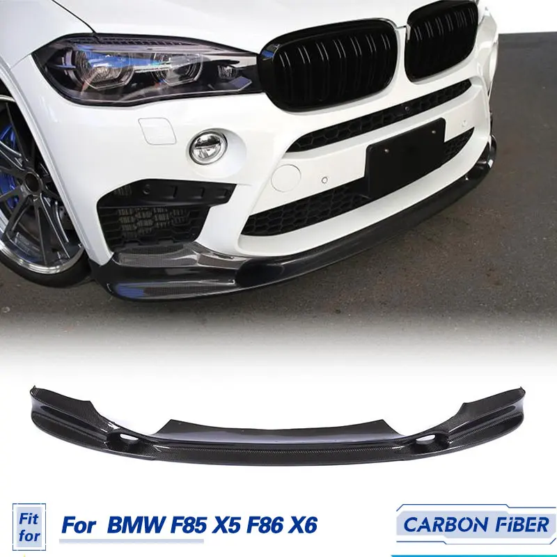 

Car Front Bumper Lip Spoiler Carbon Fiber for BMW F85 X5 X5M F86 X6 X6M 2014UP Front Lip Chin Apron Guard Protector