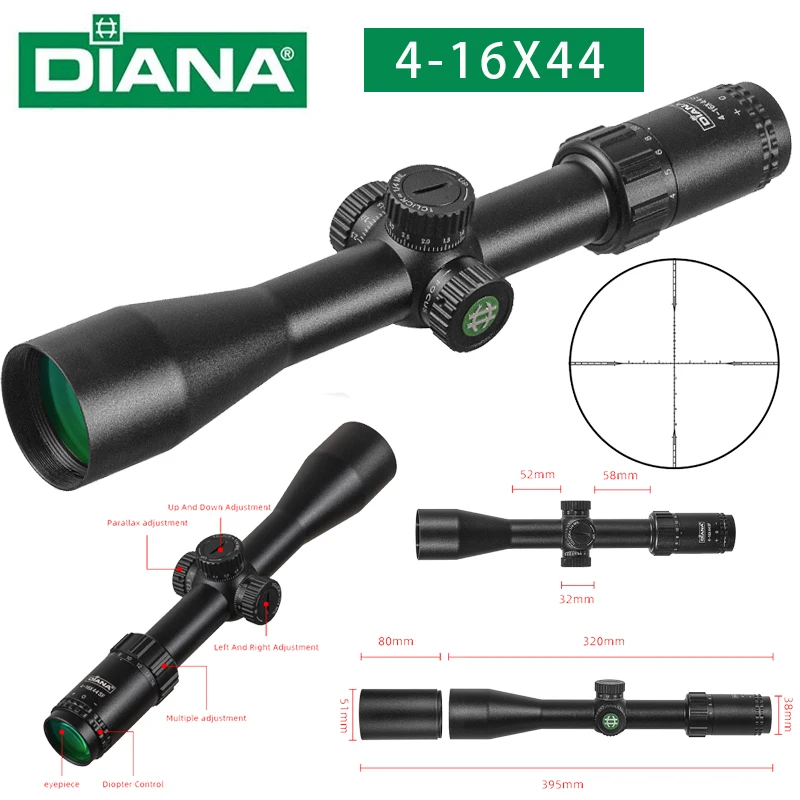 

DIANA 4-16X44 SF Rifle Scope Mil Dot Scopes Hunting Scope With Mount For Hunting