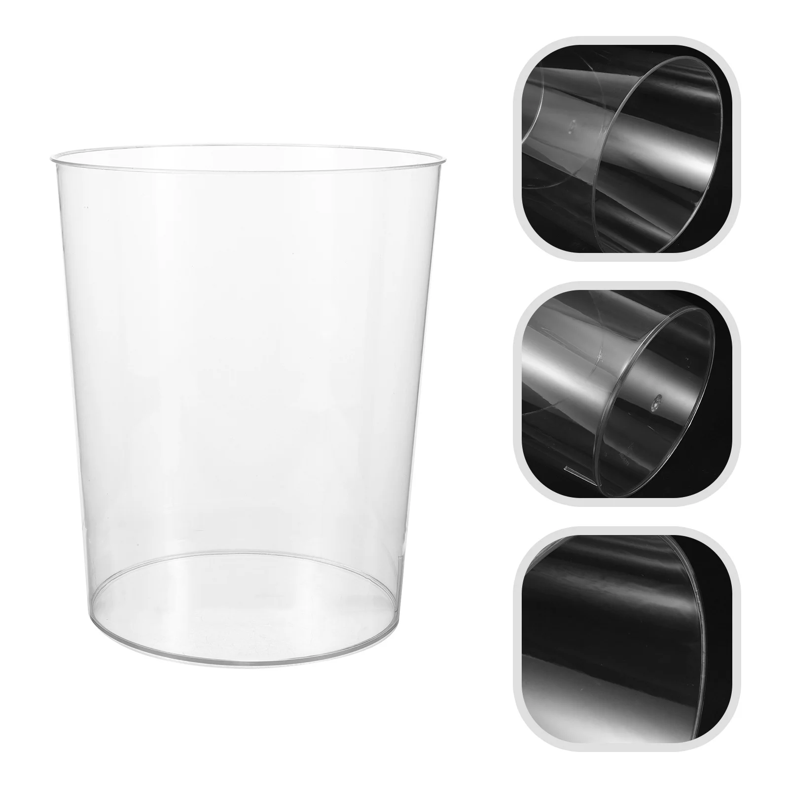

Transparent Trash Can 10L Minimalist Design For Bathroom Office Desktop Use Clear Plastic Waste Bin Debris Storage Box
