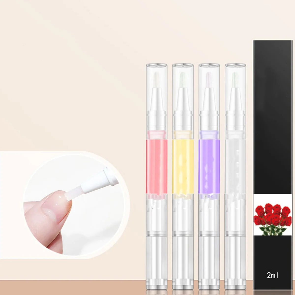 4Pcs Cuticle Oil Pen Nail Nutrition Softening Practical Manicure Accessory for Art Repair Treatment