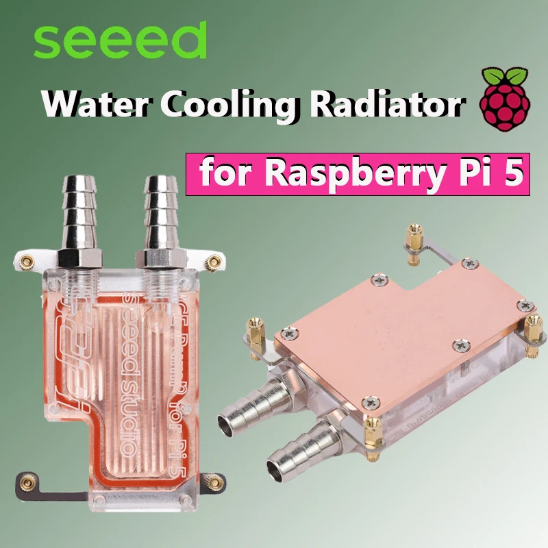 

Радиатор водяного охлаждения Raspberry Pi 5, встроенный водяной насос и вентилятор охлаждения, простая установка, эффективное охлаждение с водяным охлаждением