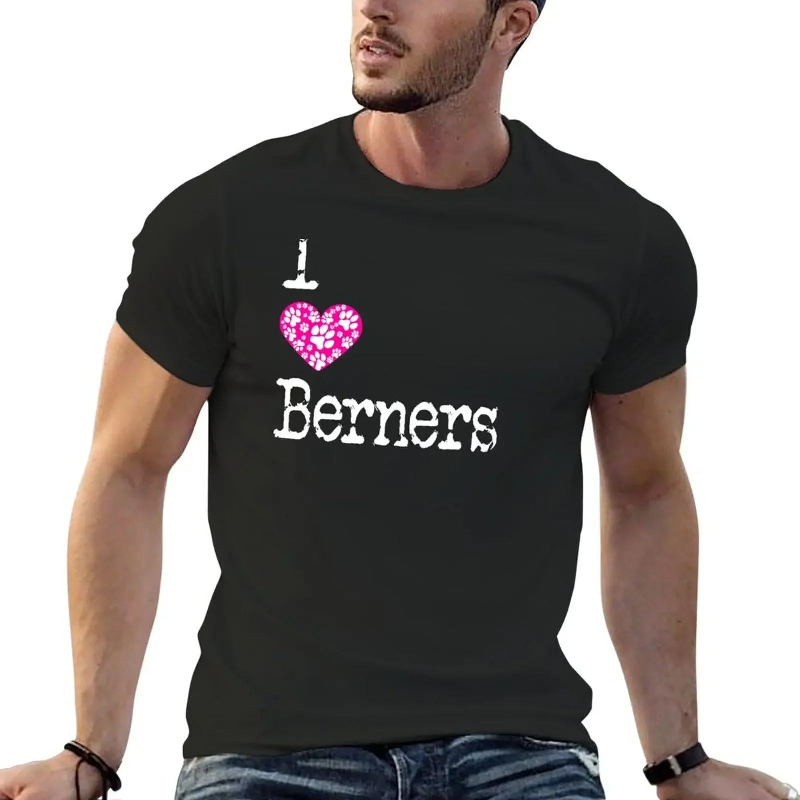 I Heart Berners Love Bernese Mountain Dogs T-Shirt anime vintage graphic tee men clothings