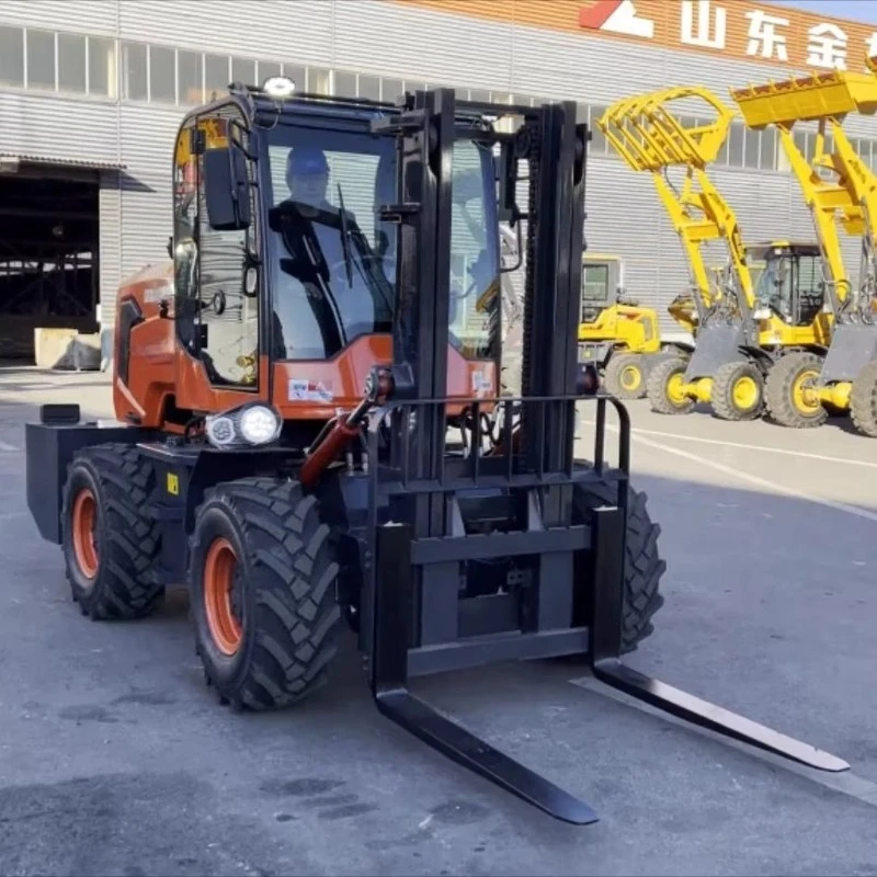 Reliable 4 Wheel Drive Forklift For Mexican Construction Logistics With Pneumatic Off Road Tires And High Load Capacity