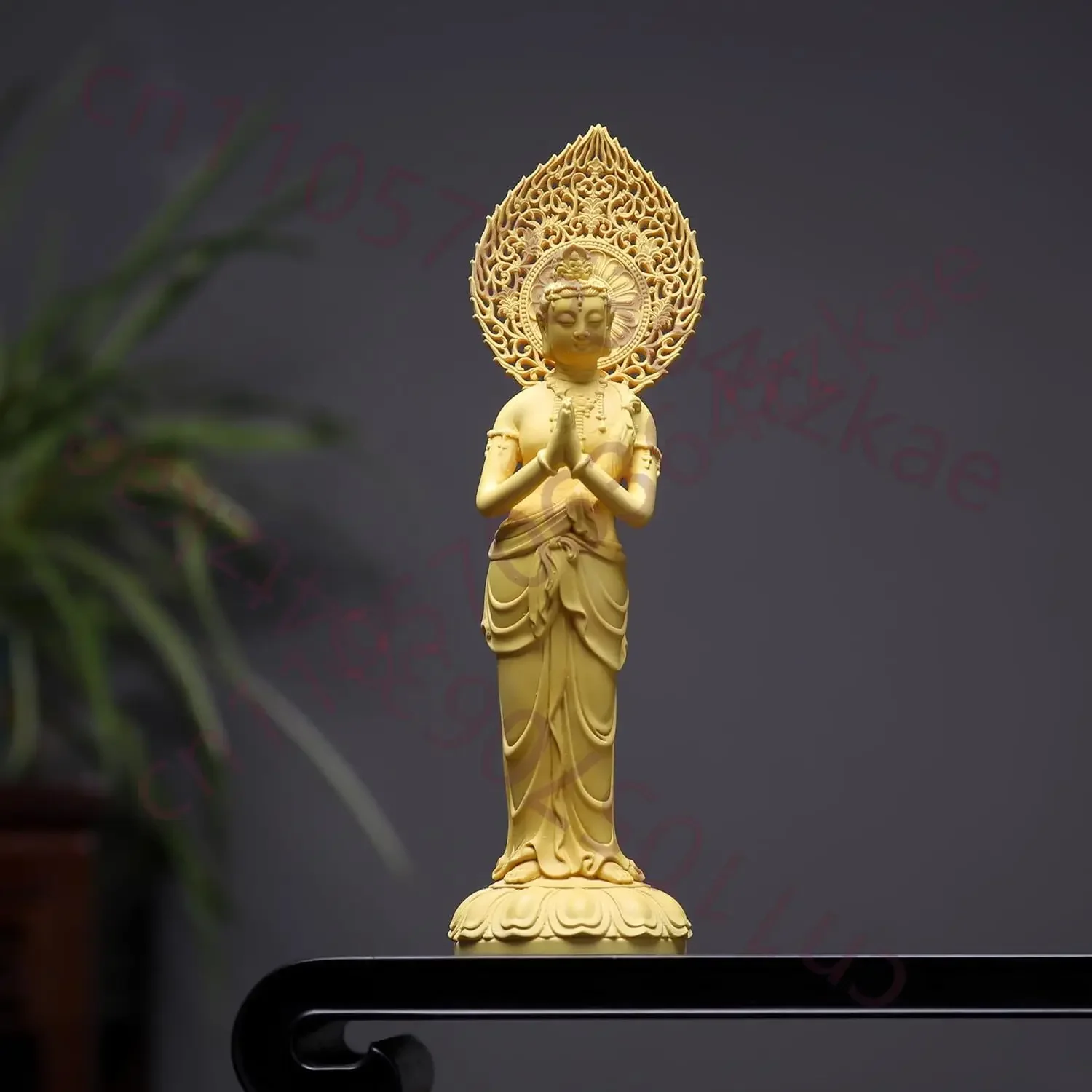 Handcrafted Boxwood Western Three Saints Buddha Statues – Amitabha, Manjushri, and Samantabhadra Wooden Sculptures for Home