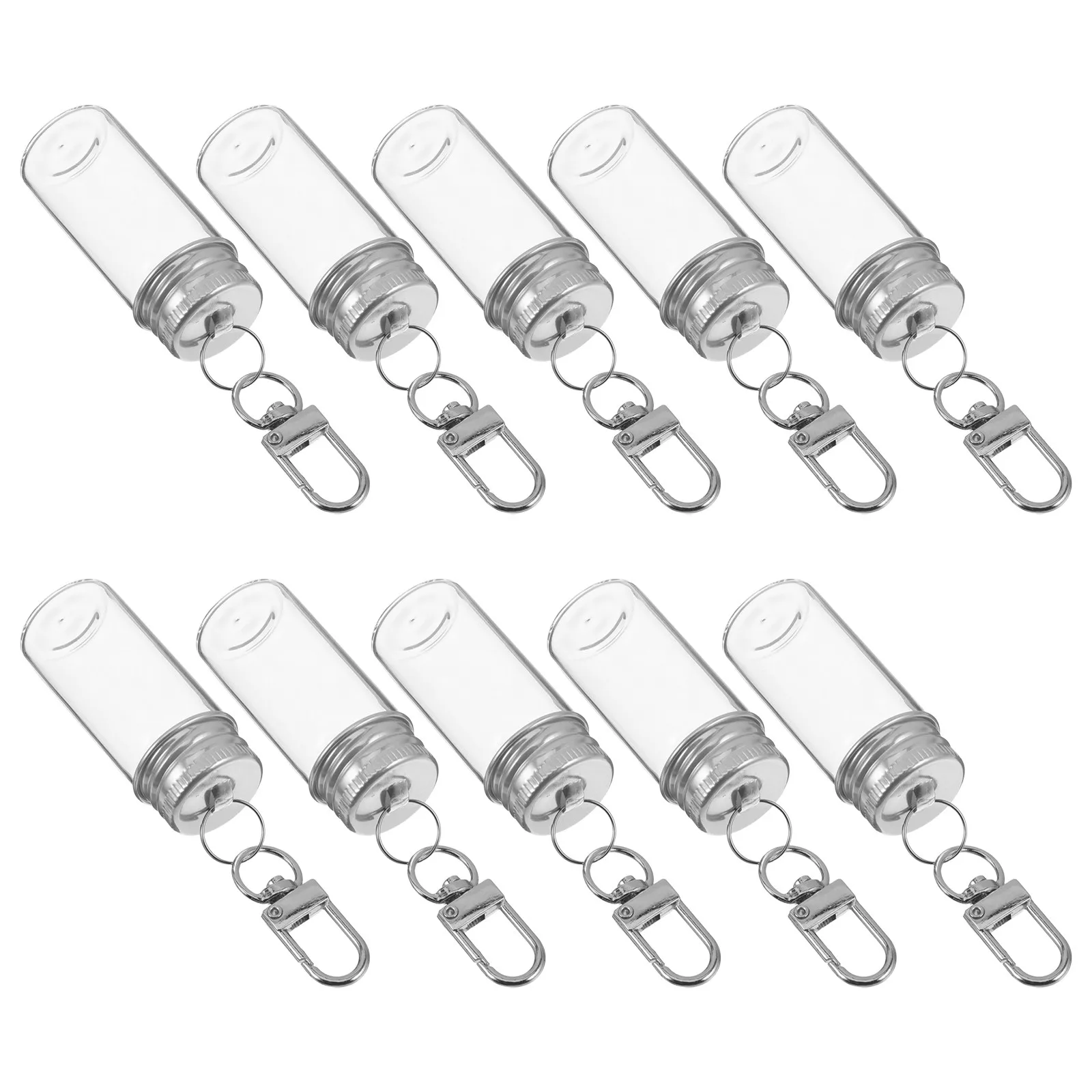 10 Mini Botellas de Vidrio para Deseos, Llavero con Frasco Transparente, Pequeño Frasco con Tapa, Portátil, Decorativo, para Manualidades, Perfume, Aceite, Boda