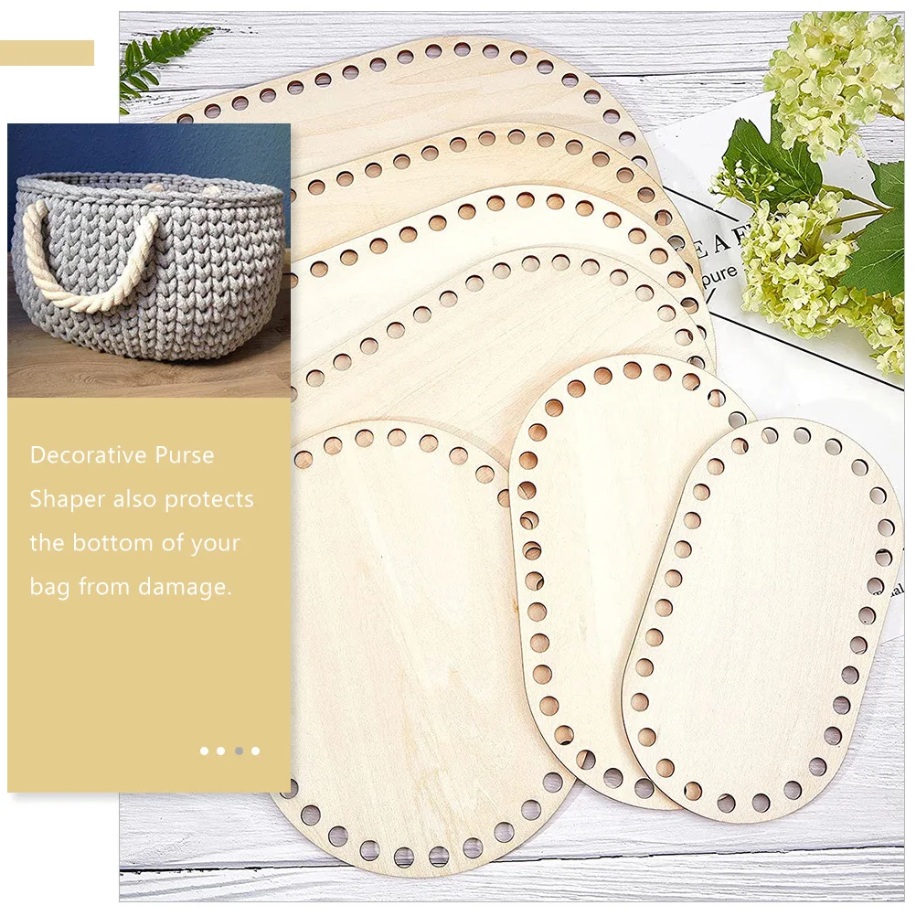 

2pcs Crochet Board Wooden For Diy Handicraft Bag Weaving Base Board Practical Pad Base Decorative Purse Shaper