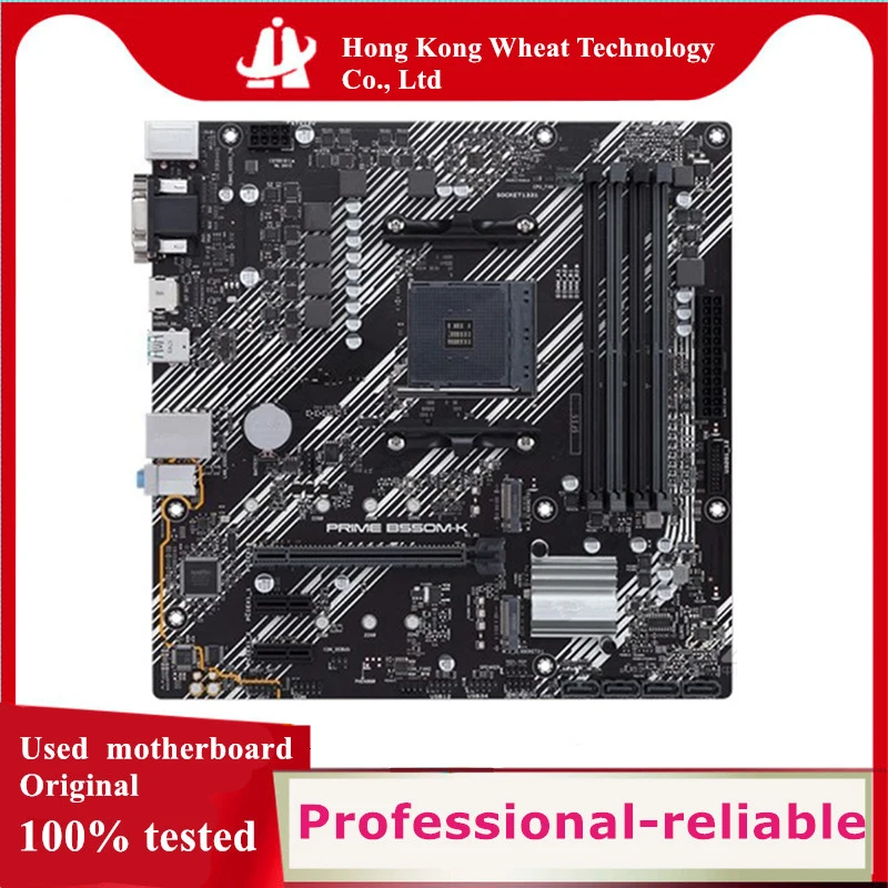 For AMD PRIME B550M-K motherboard Used original Socket AM4 B550 DDR4 128GB M.2 NVME USB3.0 SATA3 Desktop Mainboard