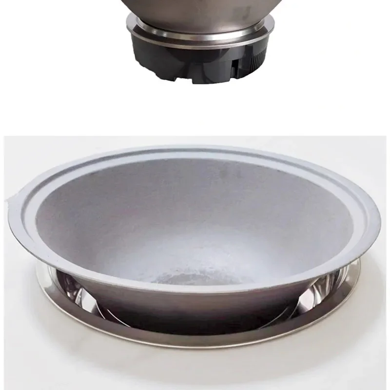 Poêle à induction concave ronde, cuisinière à induction pour poulet, poêle à bois de chauffage pour dinde, marmite en fer, poêle à batterie intégrée