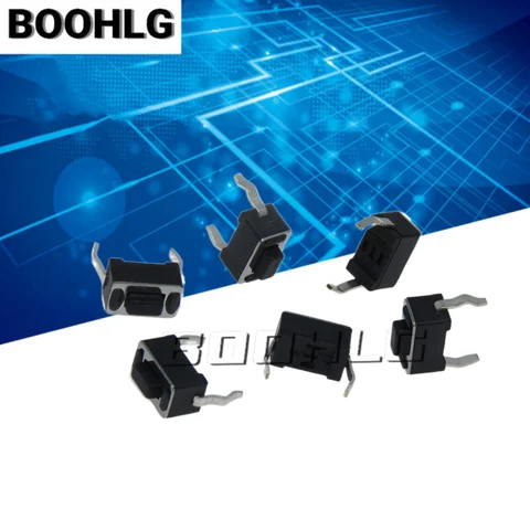 순간 촉각 택트 푸시 버튼 마이크로 스위치, 2 핀 딥 라이트 터치 키보드, 패널 PCB, 100 개, 3*6*4.3mm