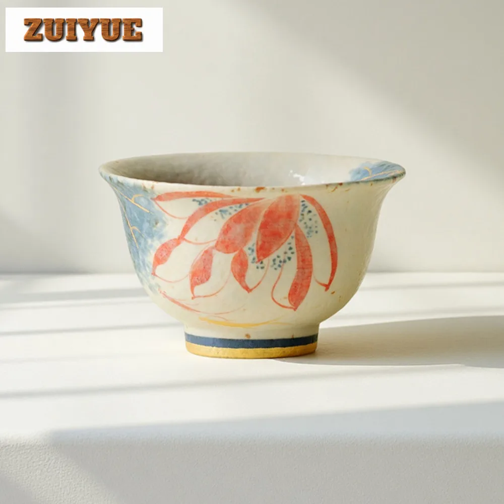 

90 мл карамельная глазурь, ручная роспись, чайная чашка в форме лотоса, бутик, чайная чаша, пара чая, ароматическая чашка для дегустации чая, чашки Chazhan Master, посуда для напитков