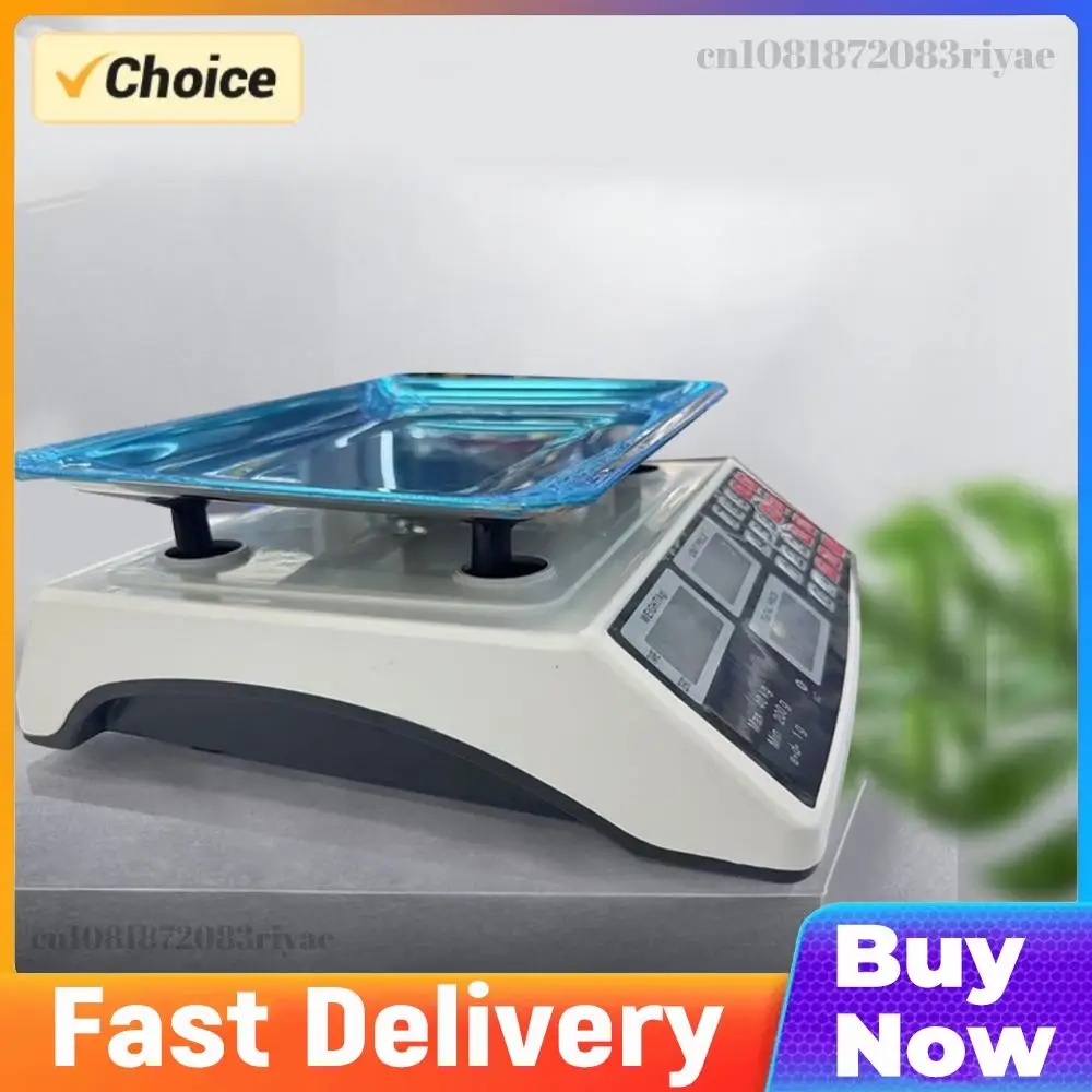 40kg/1g Price Computing Scale with Stainless Steel Plate Commercial Price Scale LCD Digital Display for Farmers Market Meat Shop