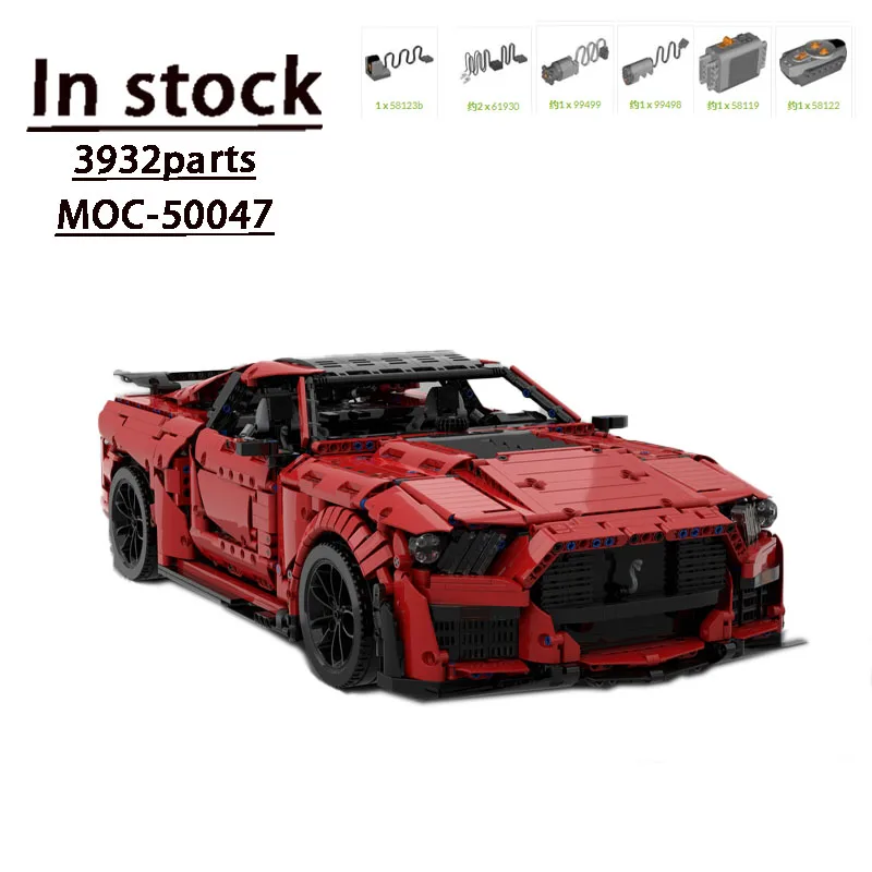 MOC-50047 Red New Supercar GT500 Assembly Splicing Building Block Model 3932 Parts Building Blocks Kids Birthday Toy Gift