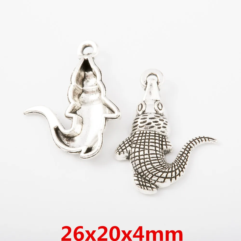 

34pieces (crocodile) vintage zinc alloy charm metal pendant DIY jewelry discovery making accessories 811