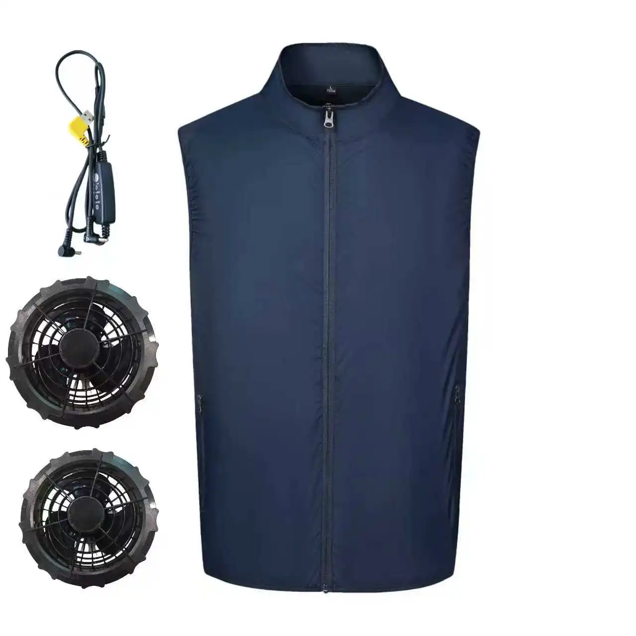 Summer Air-Conditioning Workwear with Fan Cooling, Outdoor Temperature-Reducing Breathable Vest (Excluding Power Bank)