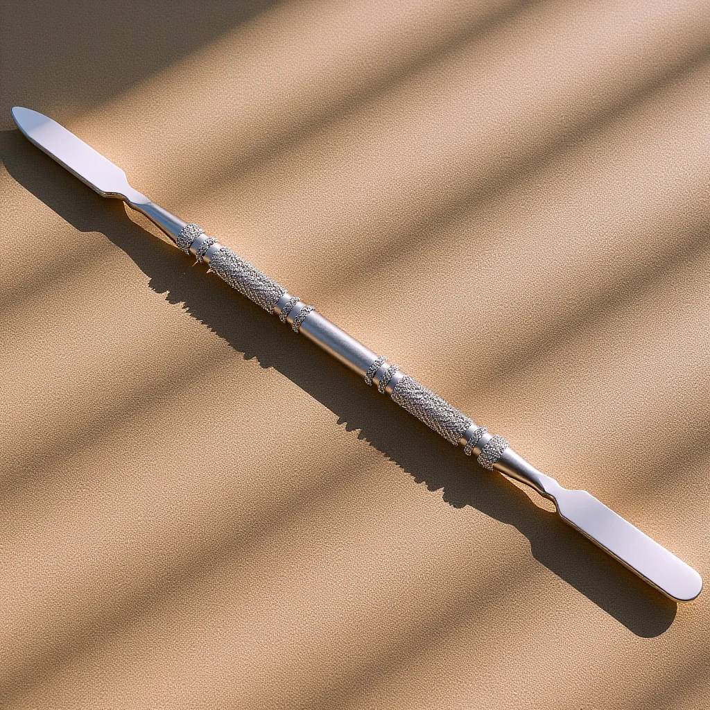 Outil de mélange de maquillage en acier inoxydable argenté, pour fond de teint, ombre à paupières, correcteur, accessoire de tige de mélange