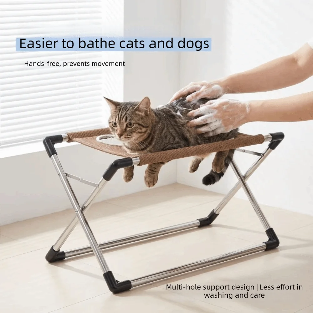 Quick Drying Folding Pet Grooming Hammock with Support Frame Anti-Scratch Dog Grooming Table Stand Collapsible Detachable