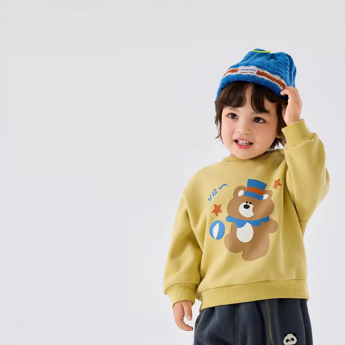 

2025 Winter New Children Fleece Sweatshirt Cotton Girls Cartoon Print Pullover Plus Velvet Thick Kids Boys Casual Warm Tops