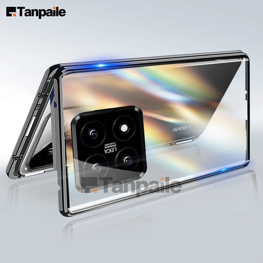 

Металлический чехол для телефона с полной защитой для Xiaomi 14T Pro 14 Ultra 9T 11T 13T 15 K80, двухсторонний прозрачный чехол из закаленного стекла Funda