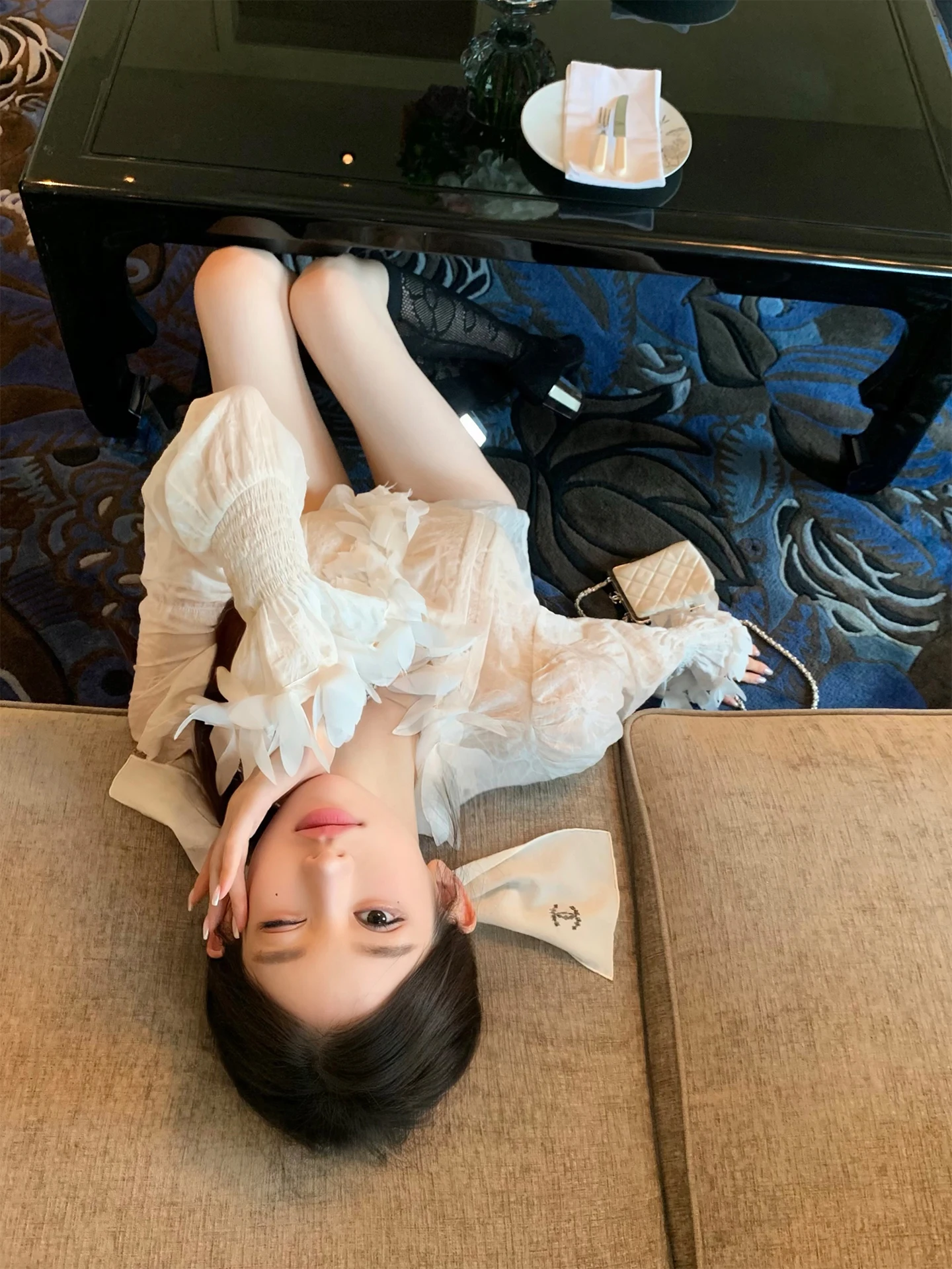 

Жилет из грубого твида Good Morning Fan Fan White Moonlight 00 с воротником-куклой, ручной работы, для девочек, модный, весна-осень