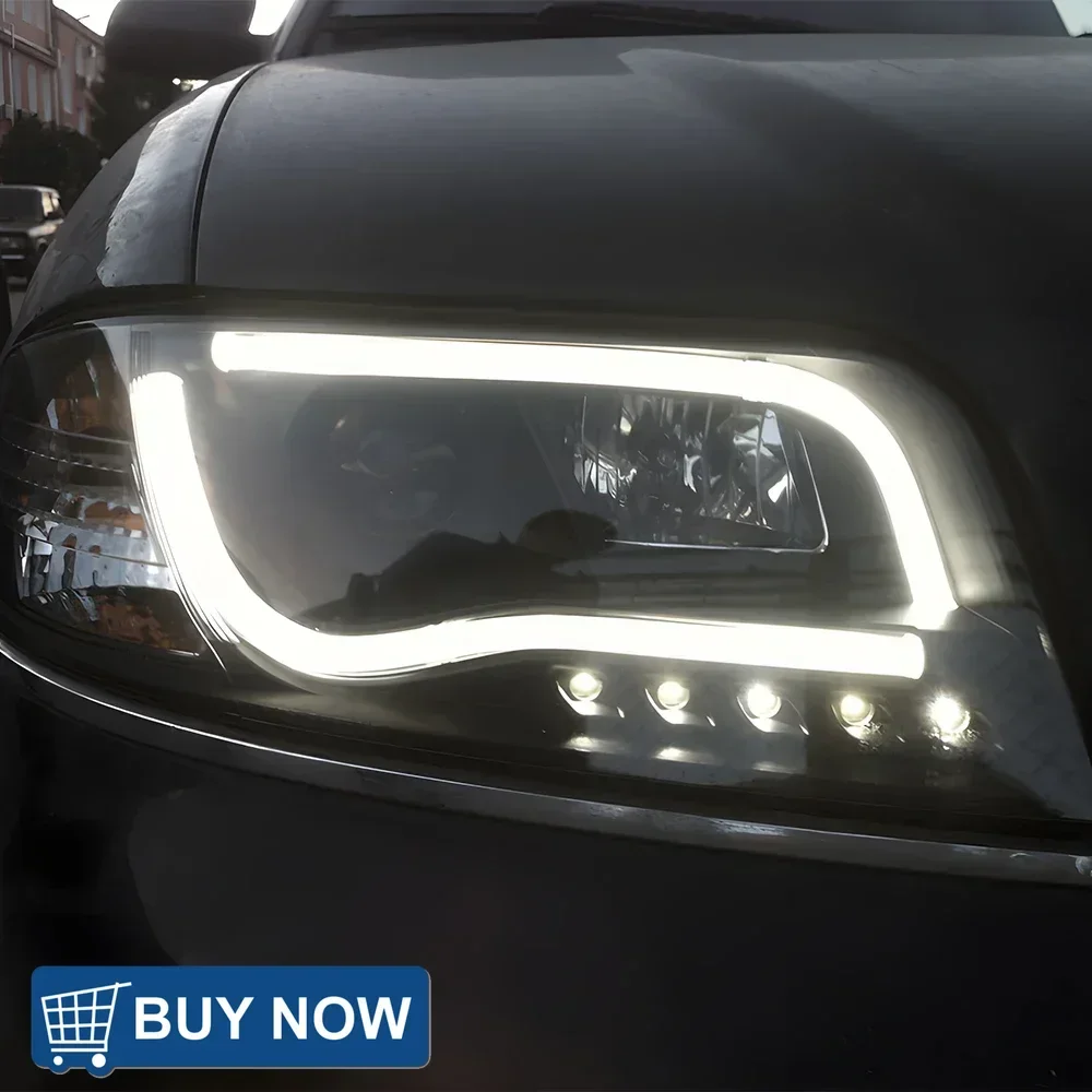 

For Audi A6 A6L C4 1997-2004 LED Car Front Lamps Assembly Upgrade Angel Eyes Style Bifocal lens Auto Headlights Accessories