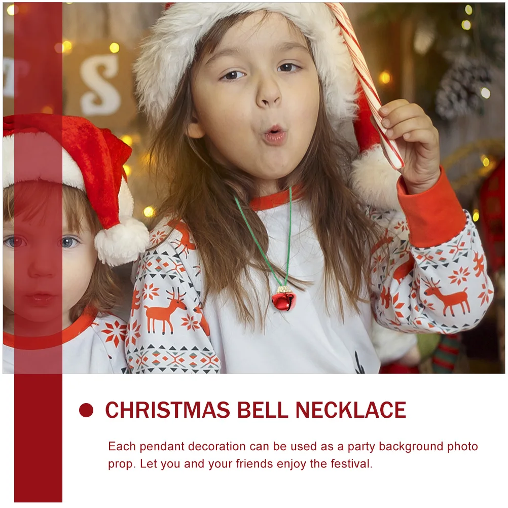 

36 Pcs Christmas Bell Necklace DIY Hanging Pendants Ornaments for Kids Tree Charm Women Iron Home Decoration Miss