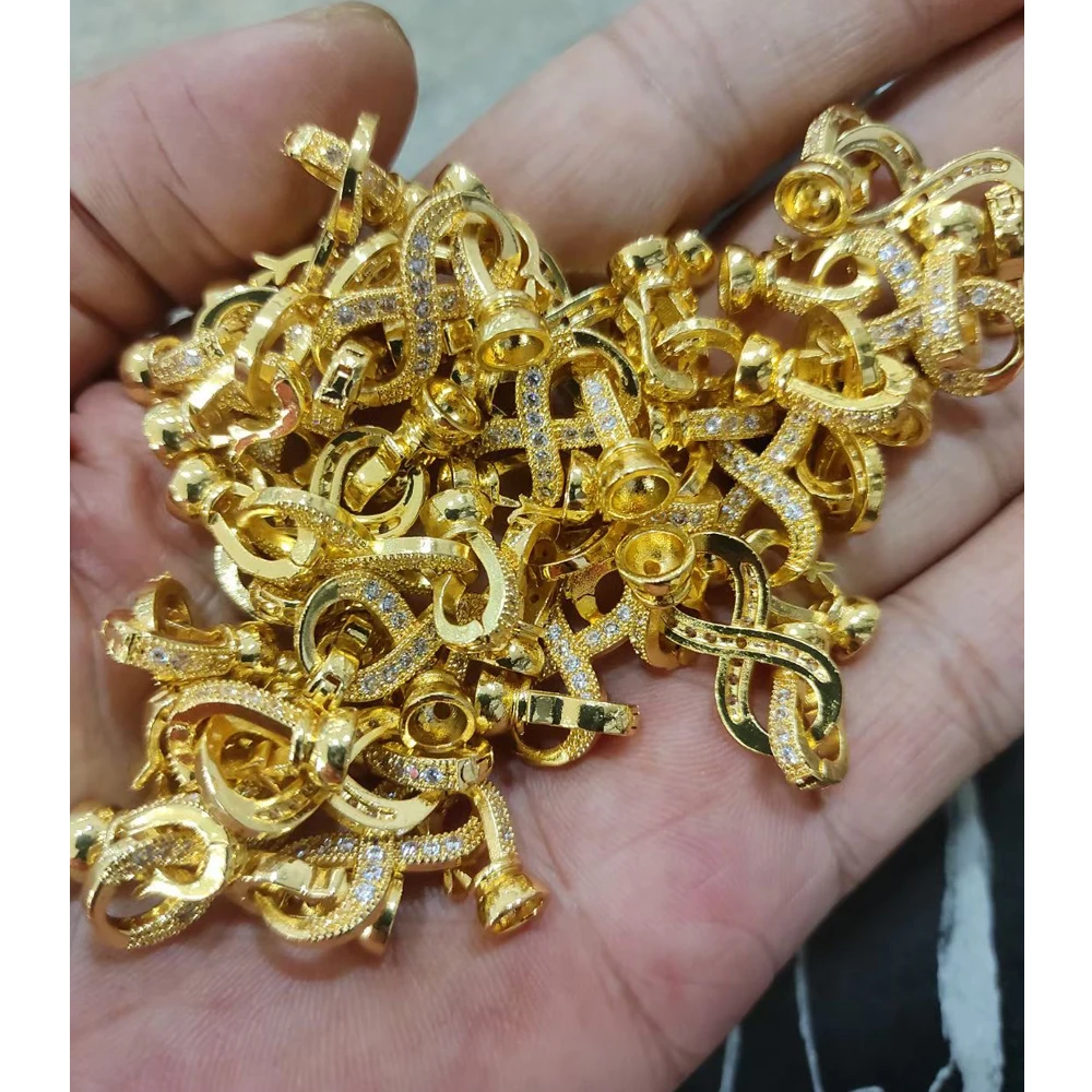 BenS 5 styles clasp hook for jewelry making supplies Brass cubic zirconia Infinite symbol clasp connector jewelry Accesories K04